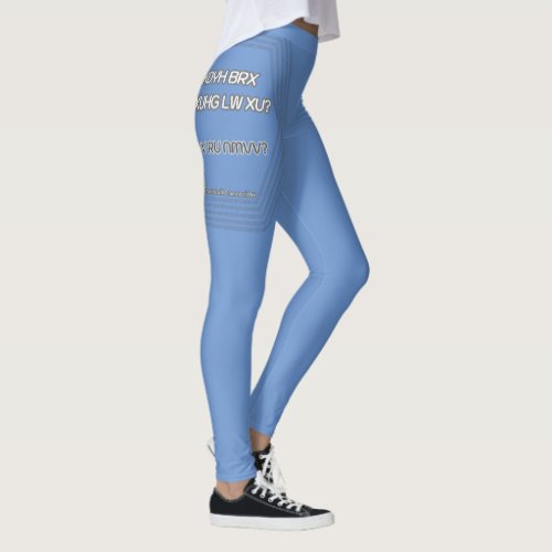 Whimsical Caesar Cipher Delight _ Cryptography Leggings