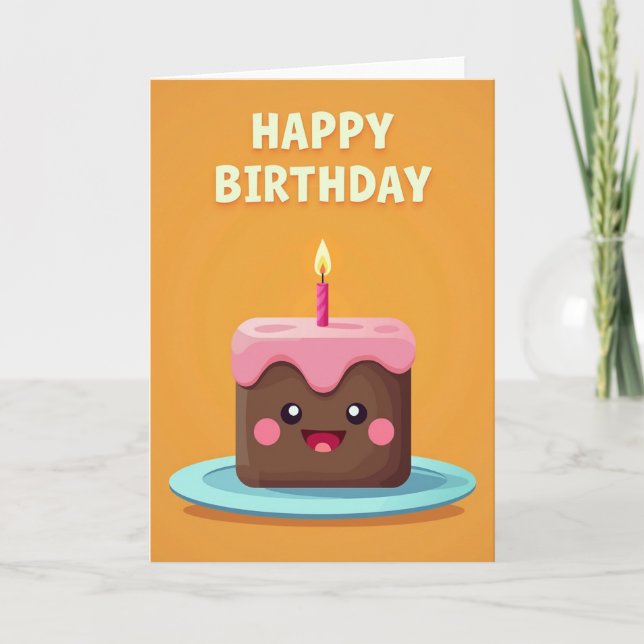 Whimsical Cake Candle Card (Front)