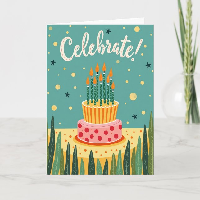 Whimsical Cake Design Card (Front)