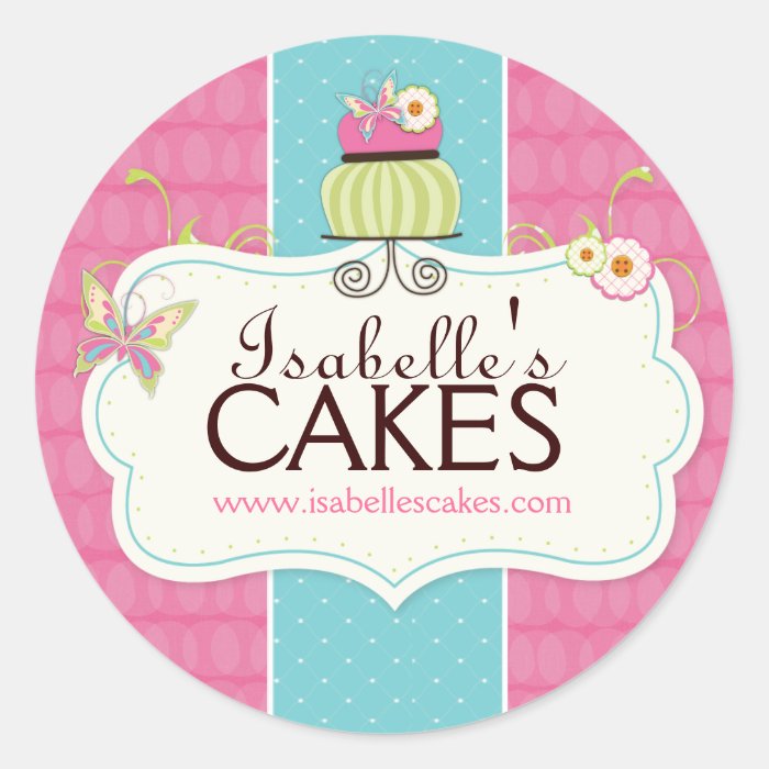 Whimsical Cake Labels Round Sticker