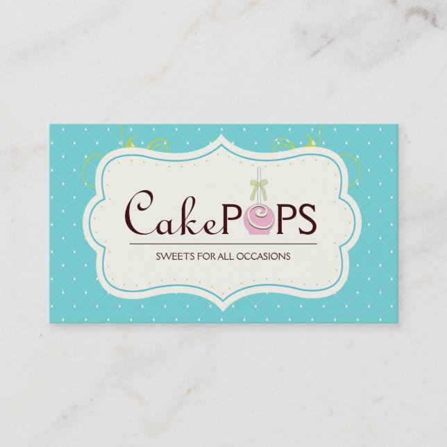 Whimsical Cake Pop Business Card (Front)