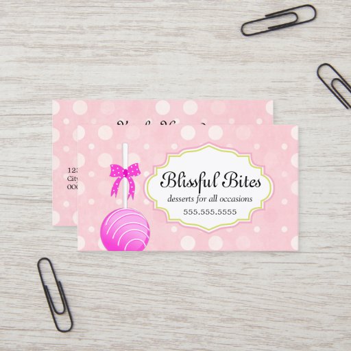 Customizable Cake Pops Business Cards