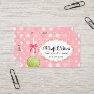 Whimsical Cake Pops Baking Business Card