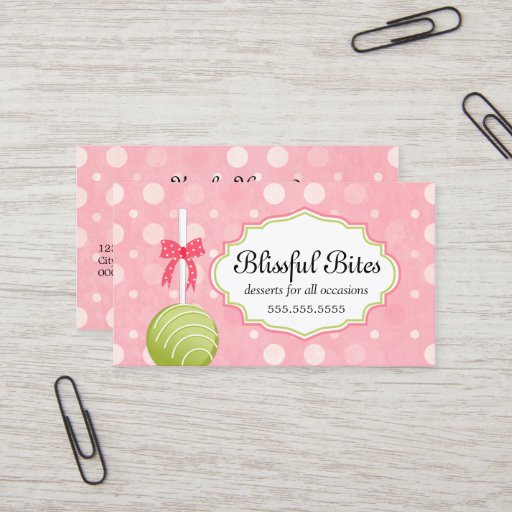 Customizable Cake Pops Business Cards