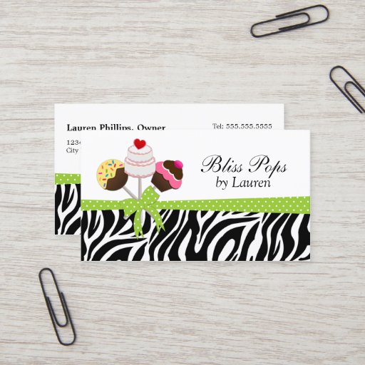 Customizable Cake Pops Business Cards