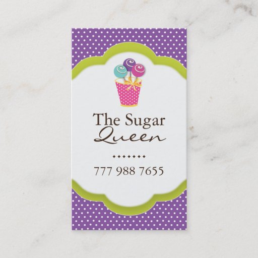 Customizable Whimsical Cake Pops Business Cards
