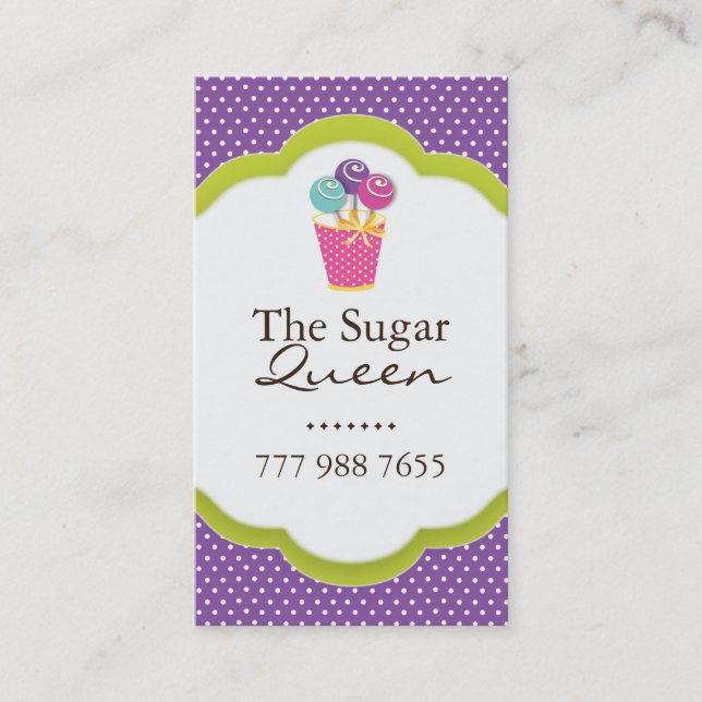 Whimsical Cake Pops Business Cards (Front)