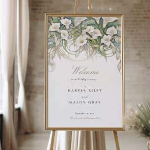 Whimsical Calla Lily Wedding Welcome Sign