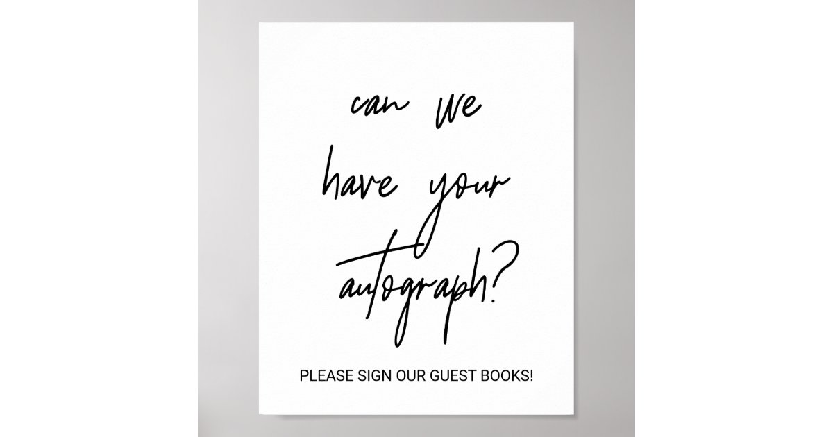 Whimsical Calligraphy Autograph Guest Book Sign Zazzle