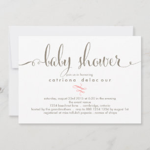 Whimsical Calligraphy Baby Shower Invitation