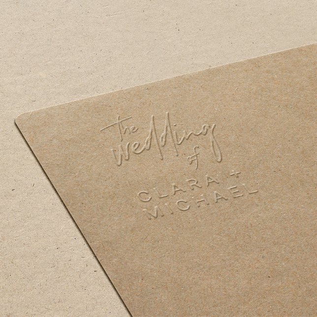 Whimsical Calligraphy Bride and Groom Name Wedding Embosser (Creator Uploaded)