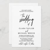 Whimsical Calligraphy | Cocktail Reception Wedding Invitation (Front/Back)