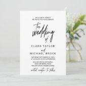 Whimsical Calligraphy | Cocktail Reception Wedding Invitation (Standing Front)