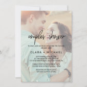 Whimsical Calligraphy | Faded Photo Couples Shower Invitation (Front)