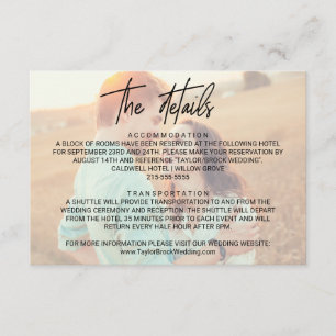 Whimsical Calligraphy   Faded Photo Details Card