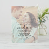 Whimsical Calligraphy | Faded Photo Formal Wedding Invitation (Standing Front)