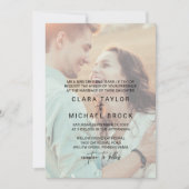Whimsical Calligraphy | Faded Photo Formal Wedding Invitation (Front)