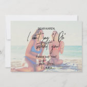 Whimsical Calligraphy | Faded Photo Maid Of Honor Invitation (Back)