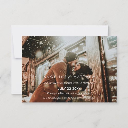 Whimsical Calligraphy  Faded Photo The Wedding Of Invitation