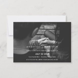 Whimsical Calligraphy Faded Photo The Wedding Of Invitation