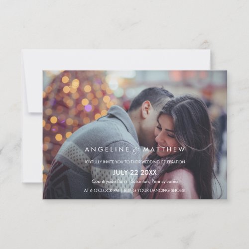 Whimsical Calligraphy  Faded Photo The Wedding Of Invitation