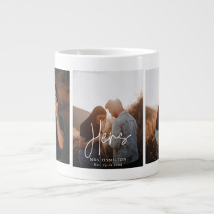 Whimsical Calligraphy Hers Wedding Photo Gift Mug