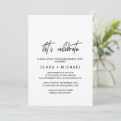 Whimsical Calligraphy Let's Celebrate Invitation (Standing Front)