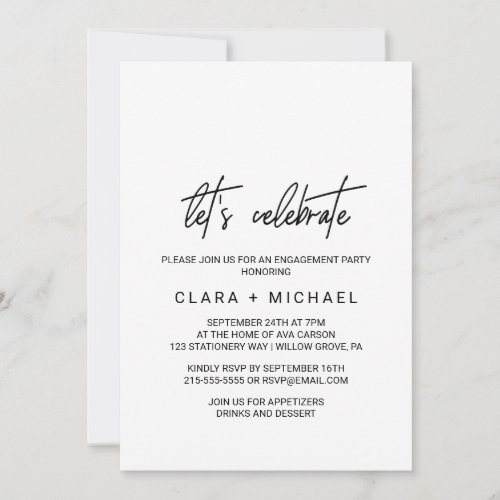 Whimsical Calligraphy Lets Celebrate Invitation