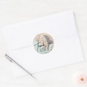 Whimsical Calligraphy | Photo Back Thank You Favor Classic Round Sticker (Envelope)