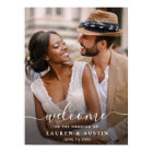 Whimsical Calligraphy Photo Wedding Welcome Sign