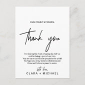 Whimsical Calligraphy Reception Thank You Card | Zazzle