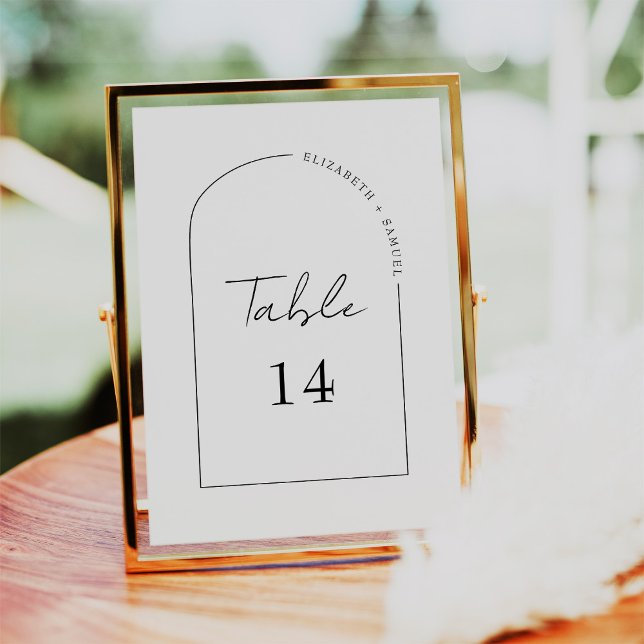 Whimsical Calligraphy Script Arch Frame Wedding Table Number (Creator Uploaded)