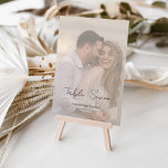 Whimsical Calligraphy Script Faded Photo Wedding Table Number<br><div class="desc">Modern and elegant design printed Whimsical Script Modern Faded Photo Wedding Table Number that can be customized with your text and add each table number card to your cart, one by one. Please click the "Customize it" button and use our design tool to modify this template. Check out the Graphic...</div>
