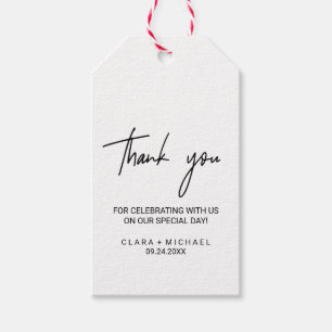 Whimsical Calligraphy Thank You Favor Gift Tags