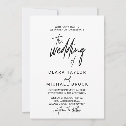 Whimsical Calligraphy The Wedding Of Invitation