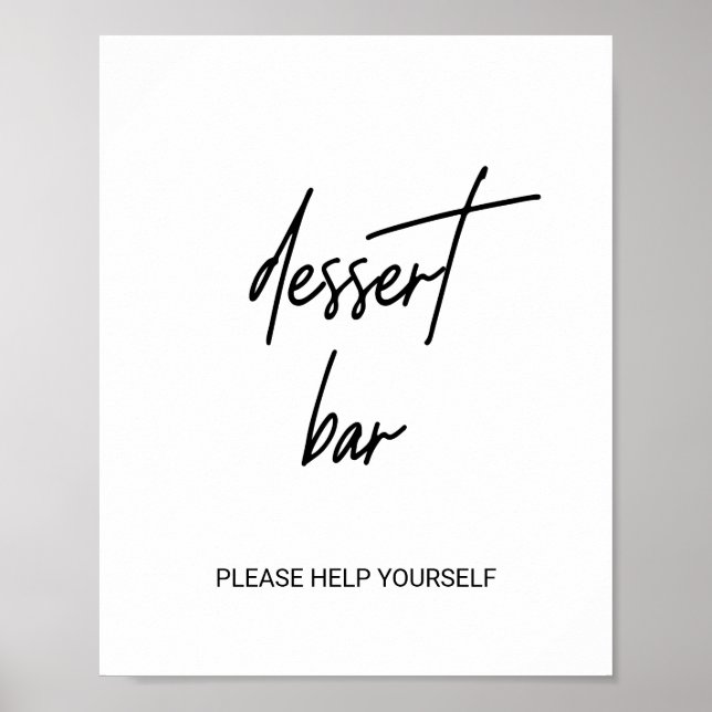 Whimsical Calligraphy Wedding Dessert Bar Sign (Front)