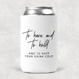 Whimsical Calligraphy Wedding Favor Can Cooler