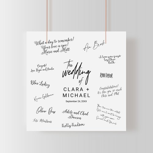 Whimsical Calligraphy Wedding Guest Signing Poster