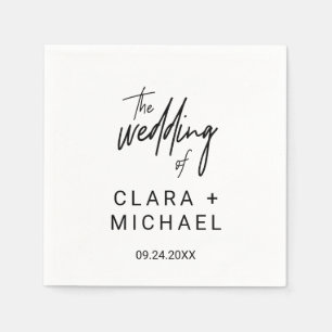 Whimsical Calligraphy Wedding Paper Napkins