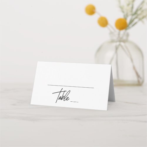 Whimsical Calligraphy Wedding Place Card