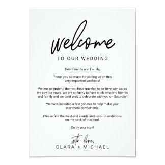 Whimsical Calligraphy Wedding Welcome Letter Invitation