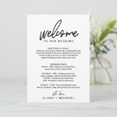 Whimsical Calligraphy Welcome Letter & Map Invitation (Standing Front)
