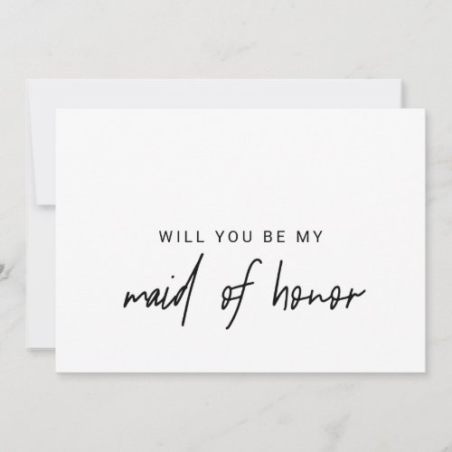 Whimsical Calligraphy Will You Be My Maid Of Honor Invitation