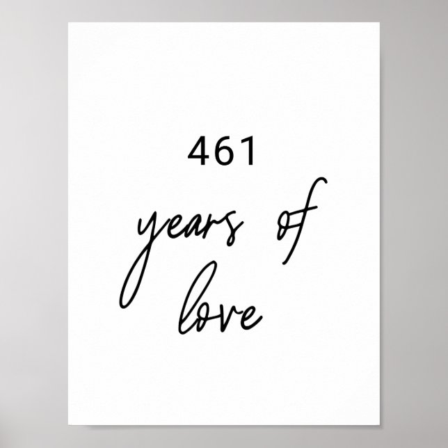 Whimsical Calligraphy Years of Love Wedding Sign (Front)
