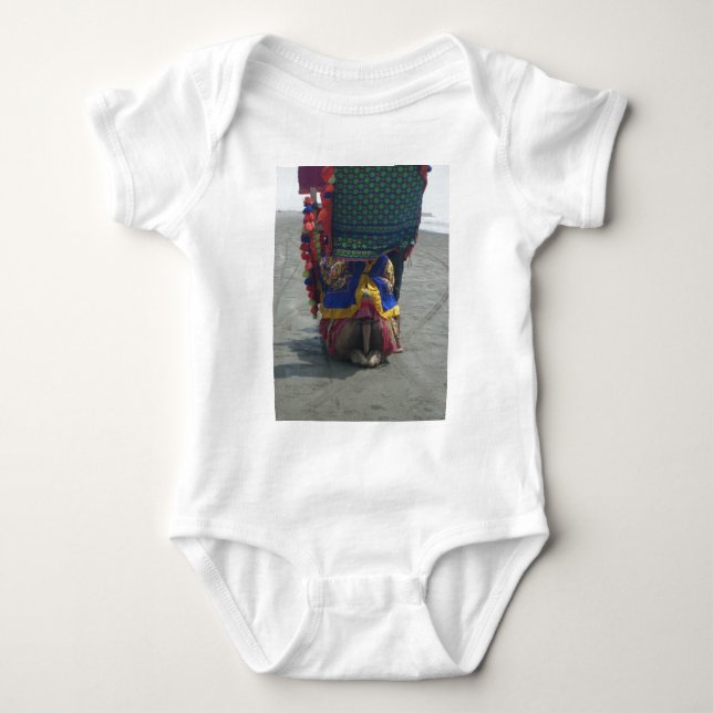 Whimsical Camel Art Print/Graphic Baby Bodysuit (Front)
