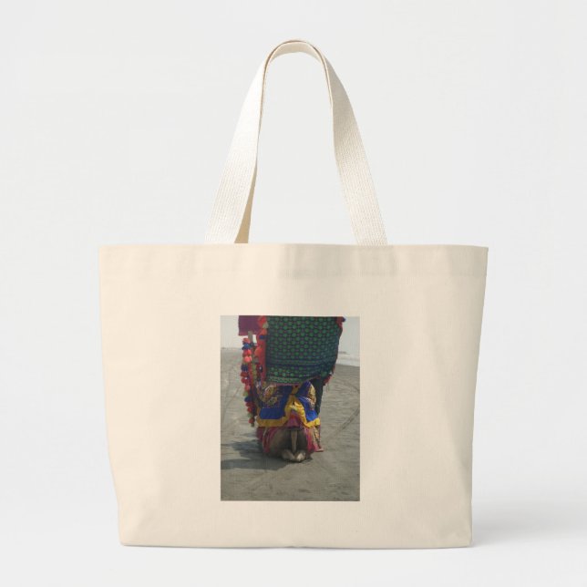 Whimsical Camel Art Print/Graphic Large Tote Bag (Front)