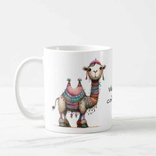 Whimsical Camel Wednesday Hump Day Coffee Mug (Left)