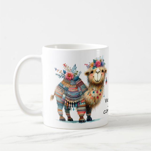 Whimsical Camel Wednesday Hump Day Coffee Mug (Left)