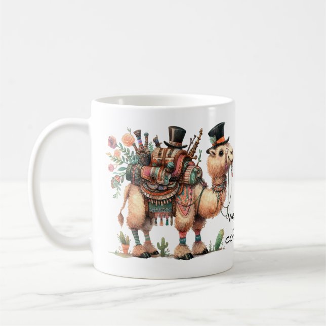 Whimsical Camel Wednesday Hump Day Coffee Mug (Left)
