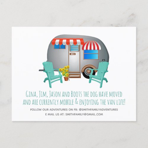 Whimsical Camper Moving Announcement